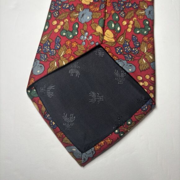 BROOKS BROTHERS Makers Merchants Silk Floral Berry Print Necktie Tie made In USA - Picture 4 of 5